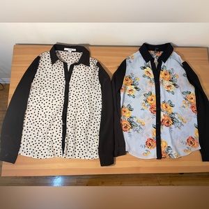 Bundle of Two Colorblock Forever 21 Blouses Size S
